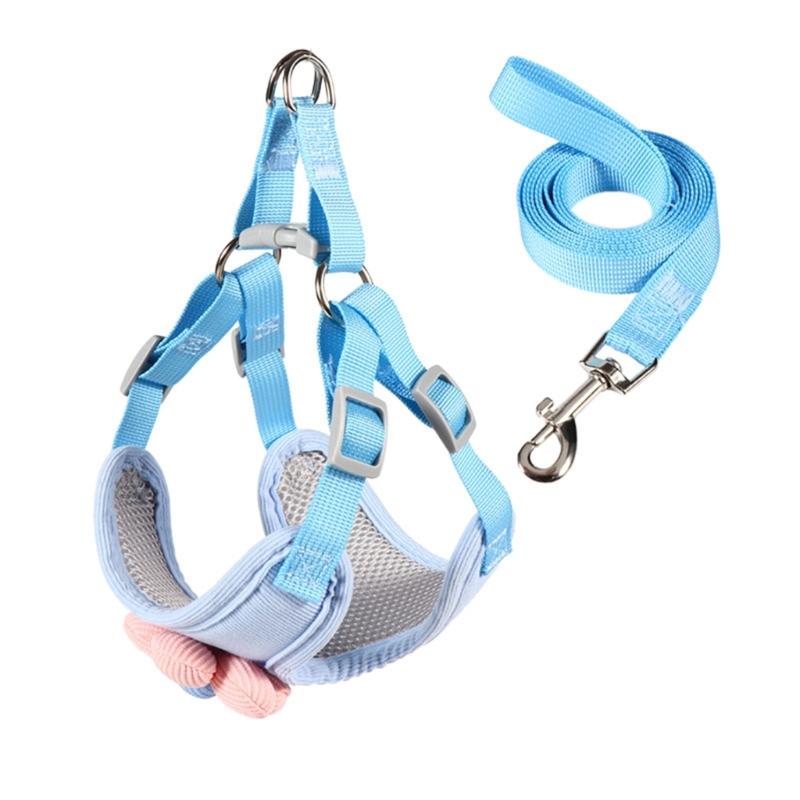 Dog Leash Slip Lead Vest with Lovely Flower Vest Rope 4ft Long Pet Strong Training Walking Swimming Hiking Lead