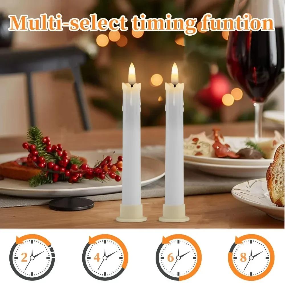 17CM Flammlose LED-Stumpenkerze mit Fernbedienung, flackernde elektronische Kerze, Kerzenständer, Fensterkerze für Halloween, Weihnachtsdekoration