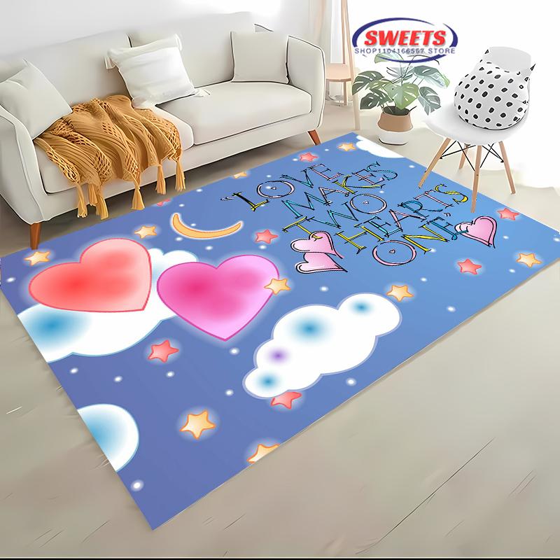 17 Styles Artistic Love Theme Printed Carpet Living Room Bedroom Sofa Office Large Area Decorative Mat Kids Play Rugs Warm Gift