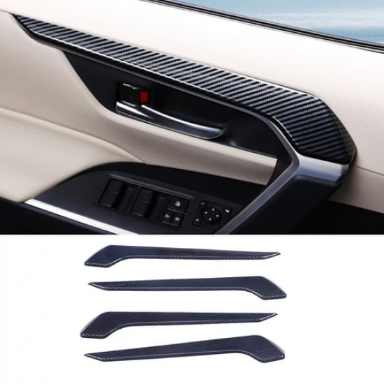 Carbon Fiber Interior Door Decoration Strip Cover Trim For Toyota RAV4 -2024