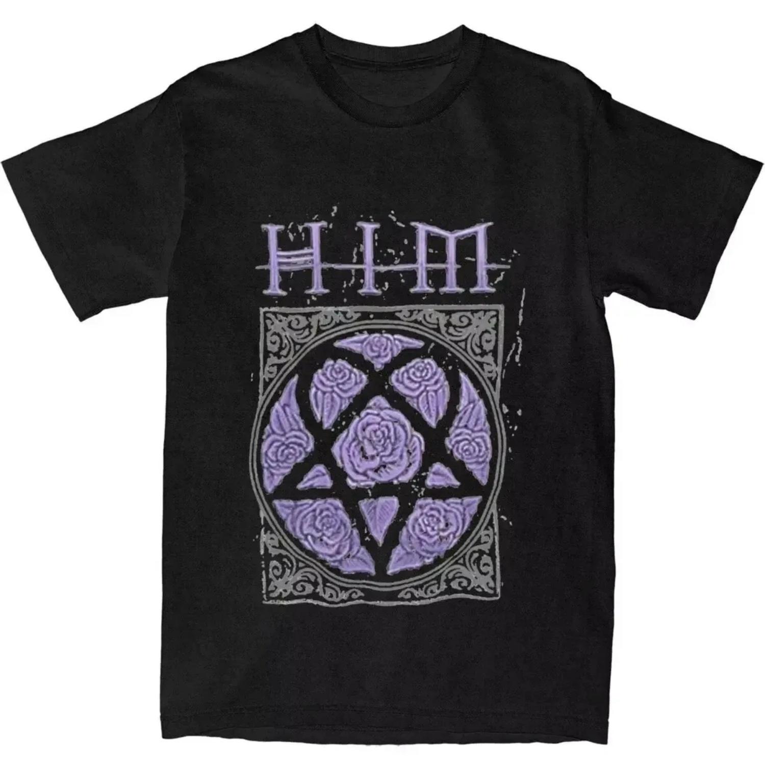 

Футболка Him Band Ville Valo Heartagram Love Metal Літній вуличний одяг Футболки Модна футболка з коротким рукавом(4) XXXL