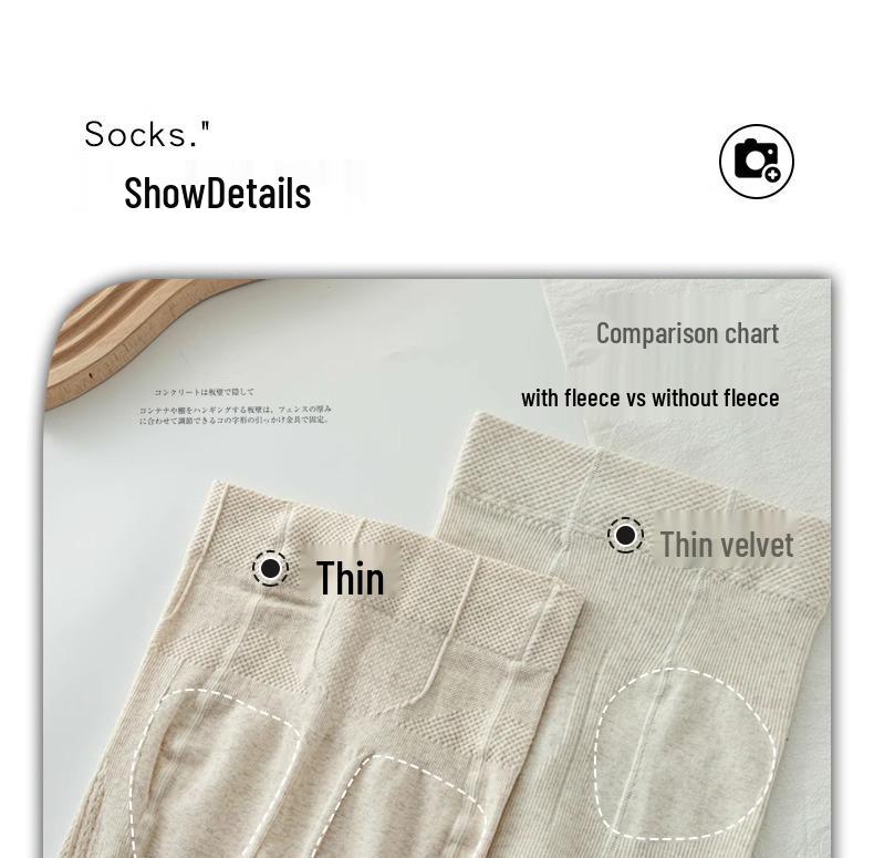 Women's Japanese Retro Cable Knit Fleece-Lined Stirrup Leggings - Autumn/Winter Style White Pantyhose