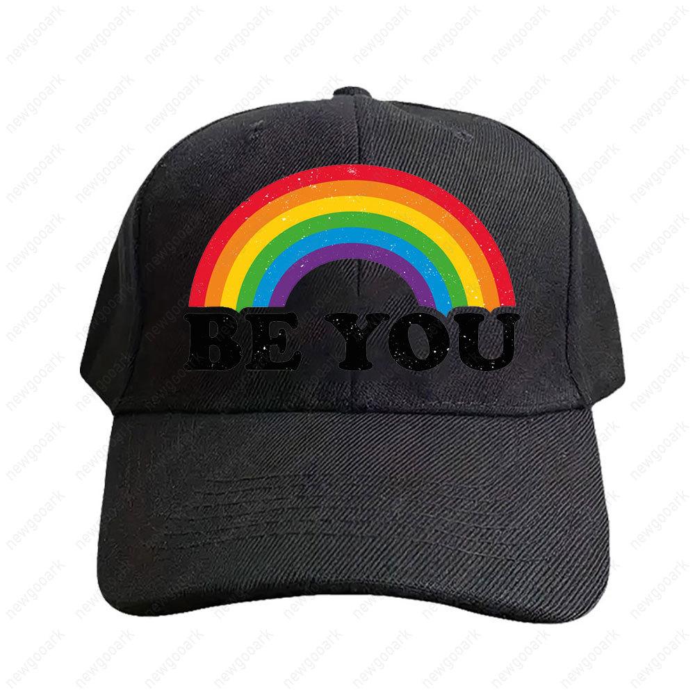 LGBTQ Gay Pride Rainbow Flag Proud Ally Queer Retro Cap Women Unisex Adult Casual Adjustable Printed Baseball Caps Trucker Cap