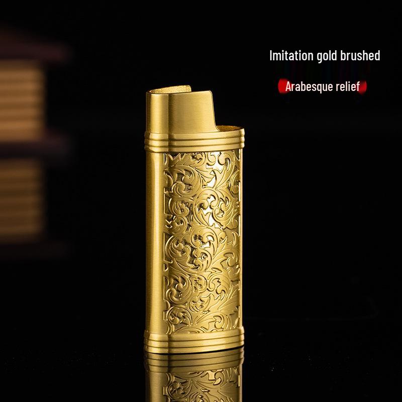 **J5 Bic Retro Mini Metal Lighter Set - Creative Fireworks Shell Design**