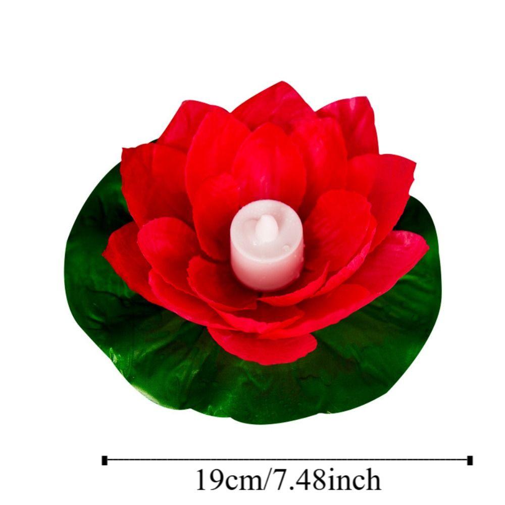 Waterproof Artificial Lotus Lamp LED Electronic Candle Lotus Night Light  Swimming Pool