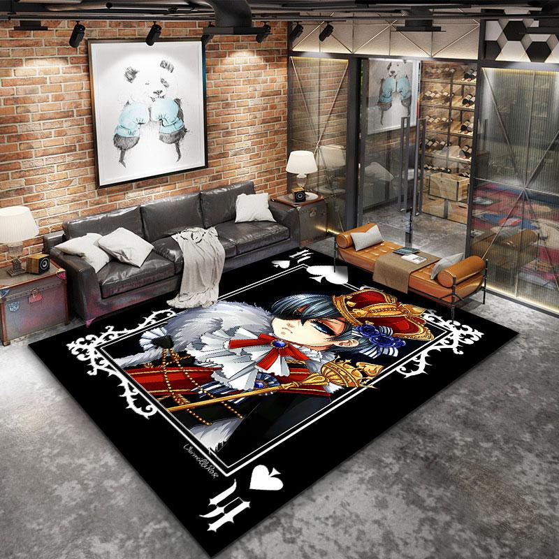 Black Butler Carpet Rug For Living Room Bedroom Home Sofa Decoration Kids Play Nonslip Floor Mat