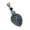 Natürlicher Titan-Druzy, Blautopas 925 Massiv Sterlingsilber Geschenk Anhänger 2" M3c79