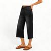Women's Denim Classic Versatile High Waist Fashionable Cropped Pants