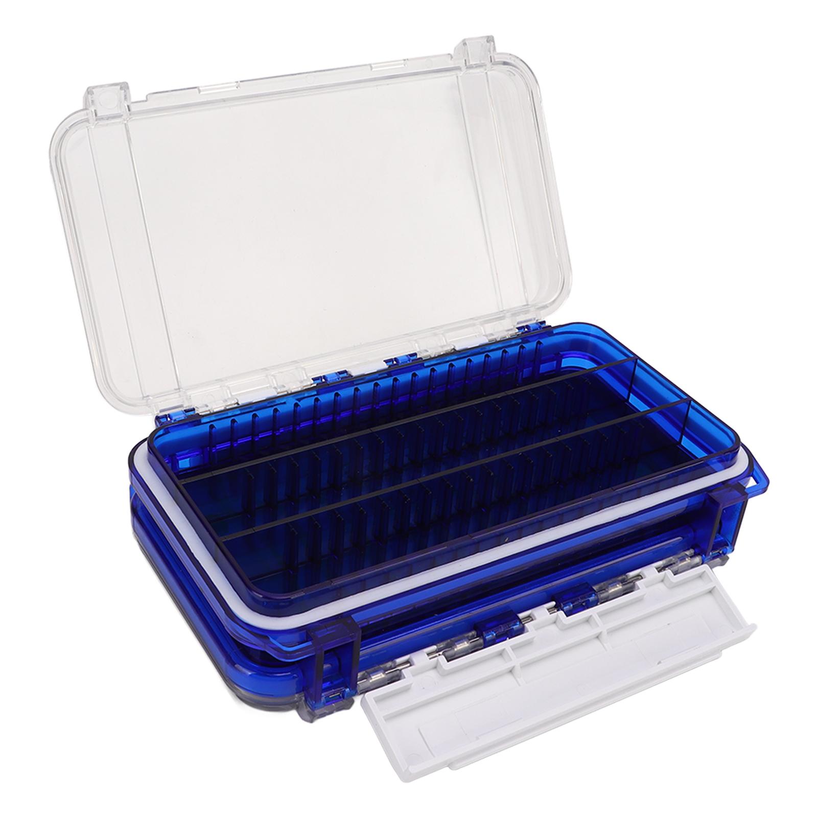Fishing Lure Box Multifunctional Double Layer Plastic Transparent Fishing Storage Box for Hooks Sequins Iron Plates Fly