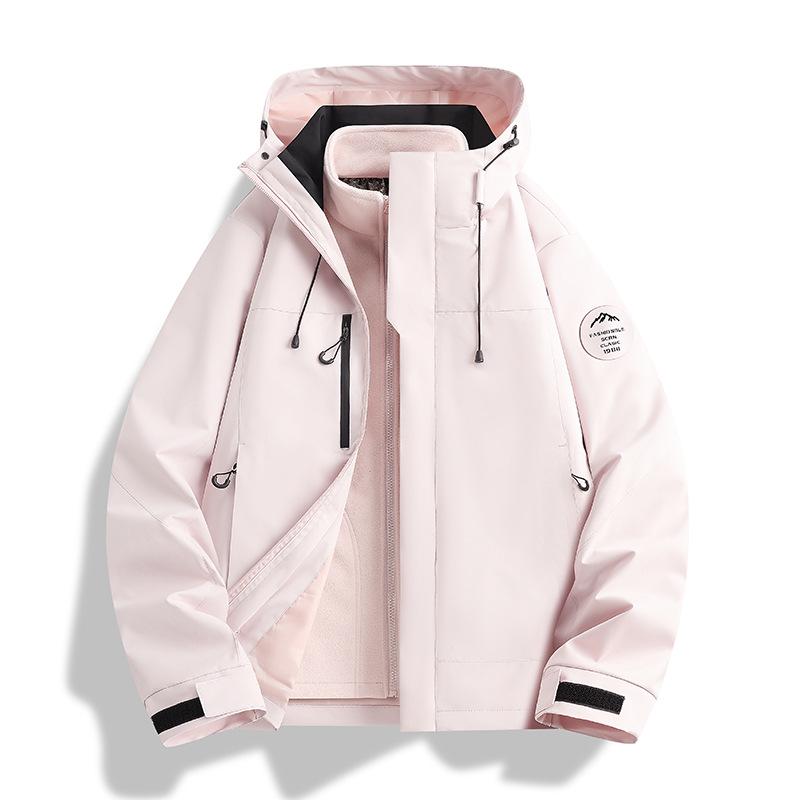 Wasserdichte 3-in-1 Jacke für Damen und Herren: Winddicht, Abnehmbares Fleece-Innenfutter, Arbeitskleidung mit individuellem Logo