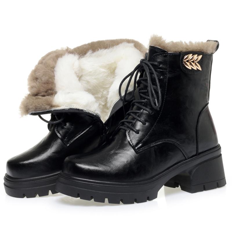 Fashion AIYUQI Women's Ankle Boots 2025 New Non-slip Warm Female Winter Shoes Genuine Leather Platform Snow Boots For Women