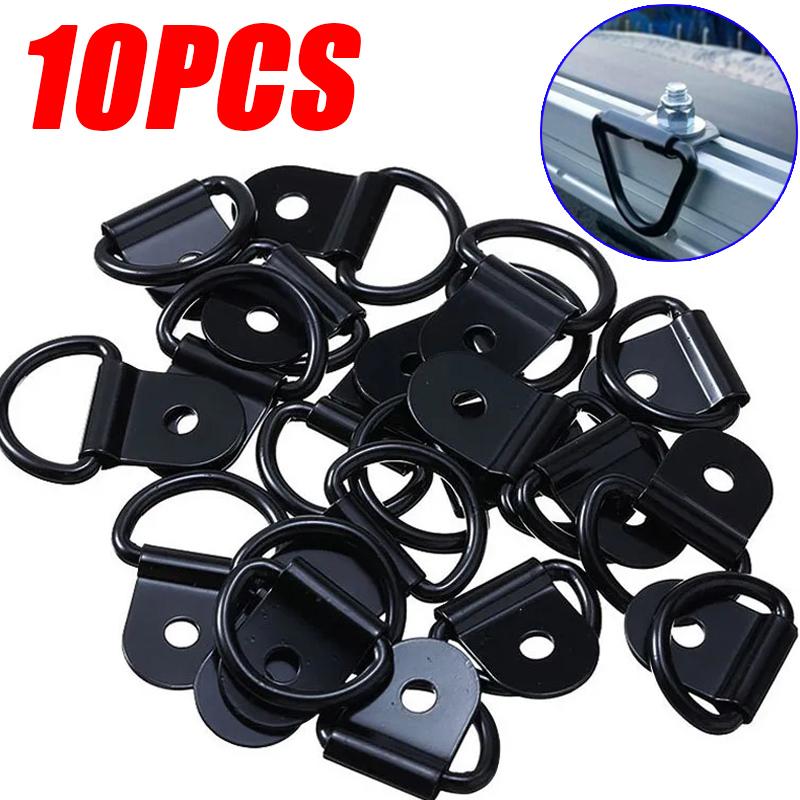 

100/10PCS D Shape Pull Hook Tie Down Anchor Ring Iron Stainless Steel Cargo Tie Down Ring for Truck Trailers RV Boat Accessories