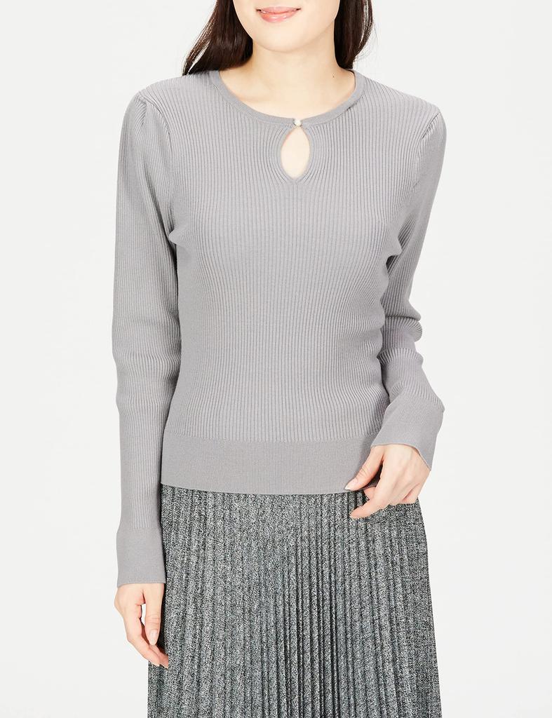 Jill by Jill Stuart ECO CHEYY Rib Knit Sweater, Women's, Greige, FR