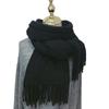 Winter Student Korean Version Versatile New Knitted Couple Thickened Warm Wool Men Solid Color Tassel Scarf Women