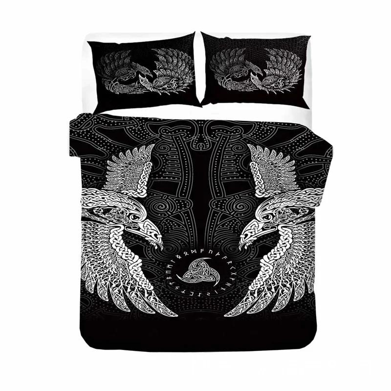 Viking Duvet Cover Set Mjollnir Bedding Set Scandinavian Folklore Motifs Northern Germanic Culture Comforter Cover Pillowcases