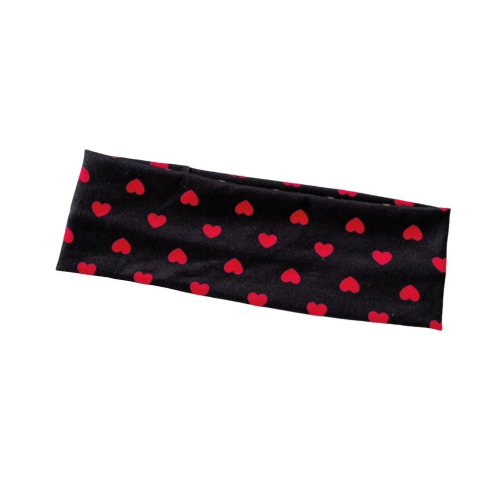 Sweat-absorbent Polka Dot Headbands Elastic Sport Hairband Retro Yoga Headband  Hair Accessories чёрный
