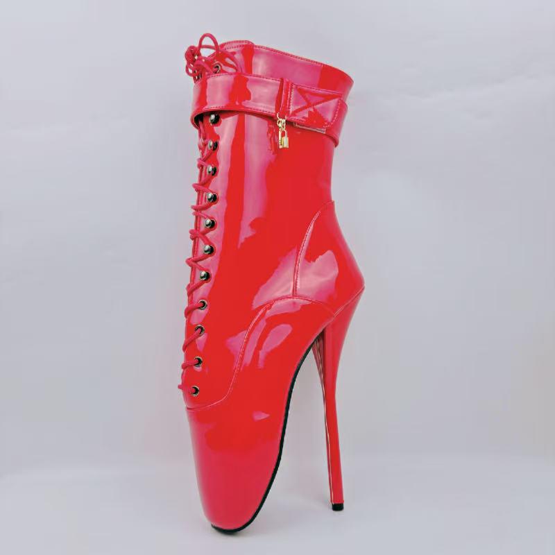 Европейские и американские сексуальные остроносые ботильоны на шпильке 18 см блестящие женские большого размера 46 фетиш-обувь 45 7990₽