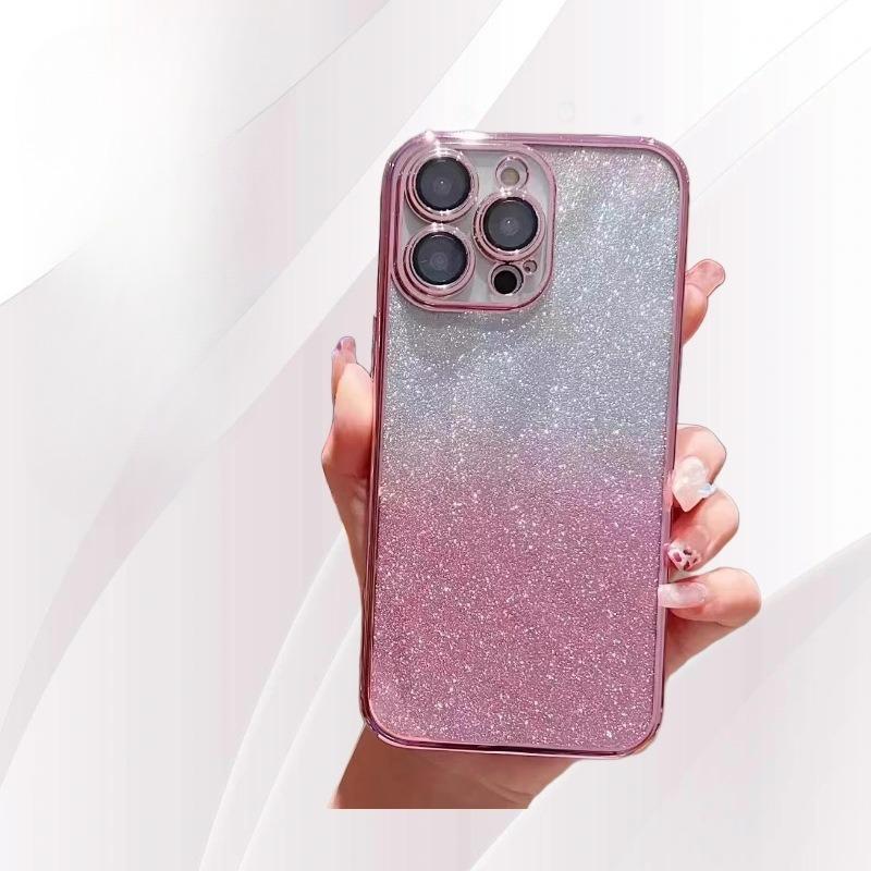 Applicable To Apple 17proMax Flash Powder Mobile Phone Case Electroplating IPhone 16 Gradient Full Cover 15 Anti Fall Protection Case 14