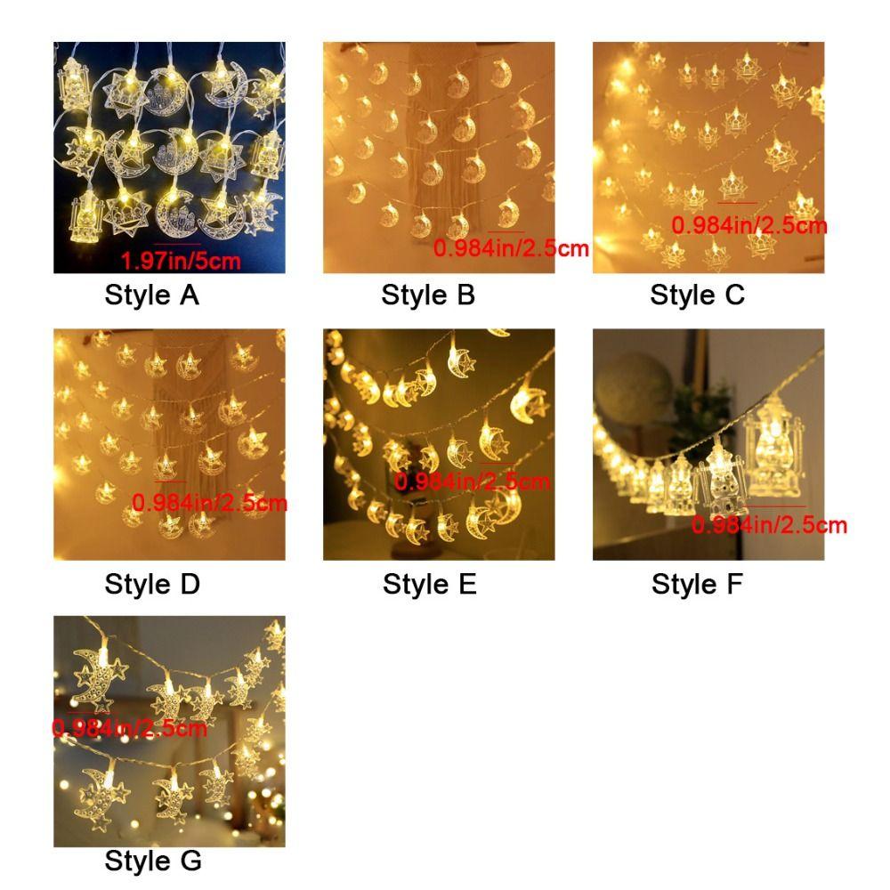 1.5 M EID Mubarak String Lights 10 LED Decorative Moon Star Castle Lantern Battery Operated Islamic Festival Lights
