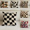 Pattern Checkerboard Cushion Cover Natural Linen Pillowcase Set AllinOne Decor for Sofa Bedroom  Chair