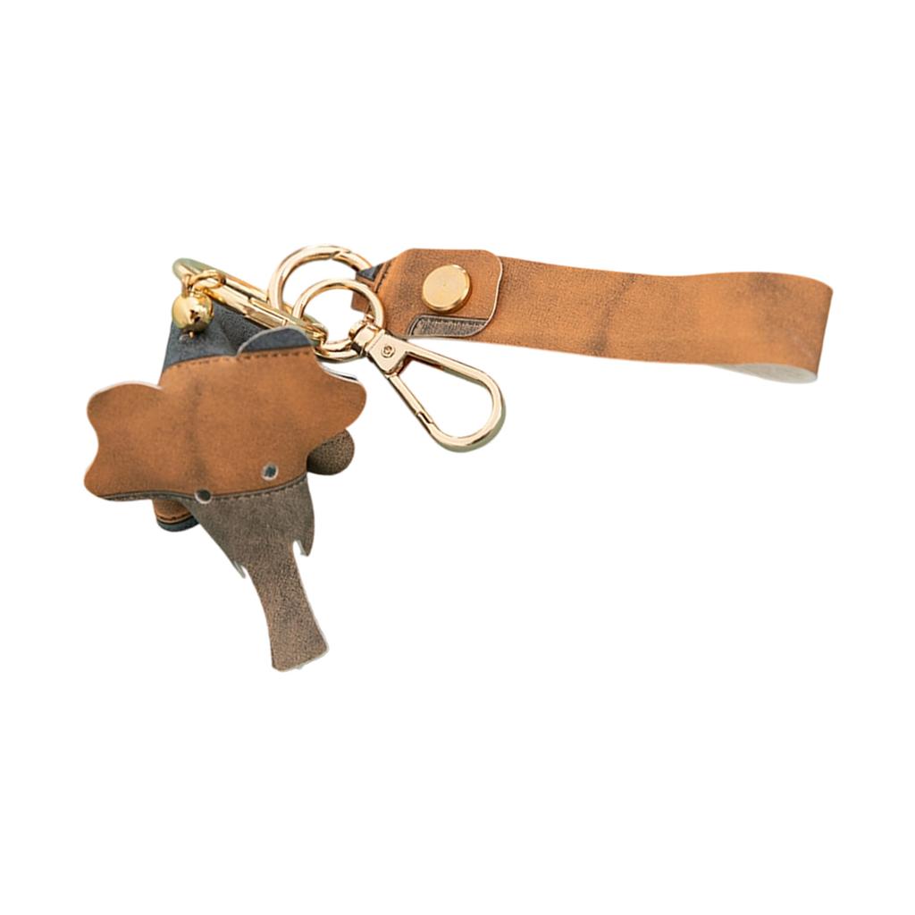 Cute Elephant Keychain Soft PU Leather Key Accessory for Bags Keys Gift Fashionable Animal Design Decorative Charm
