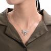 Gica Gema 100% 925 Sterling Silver Pear Cut 7*10 MM AAAAA Zircons Gemstone Cocktail Bowknot Pendent Necklace For Women Fine Jewelry
