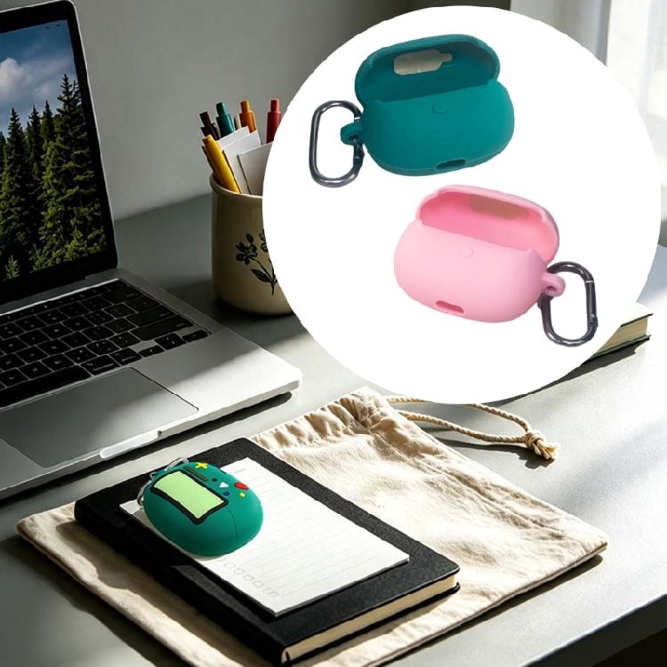 Soft Silicone Case Cover Housing for Earbud Charging Case with Hanger Point, Front Window and Daily Travel Carry Support
