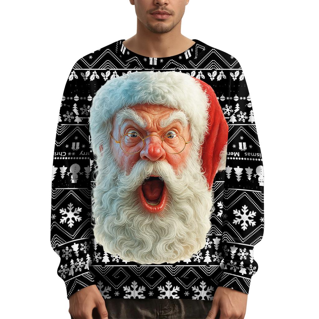 Pánský vánoční svetr s potiskem na límci