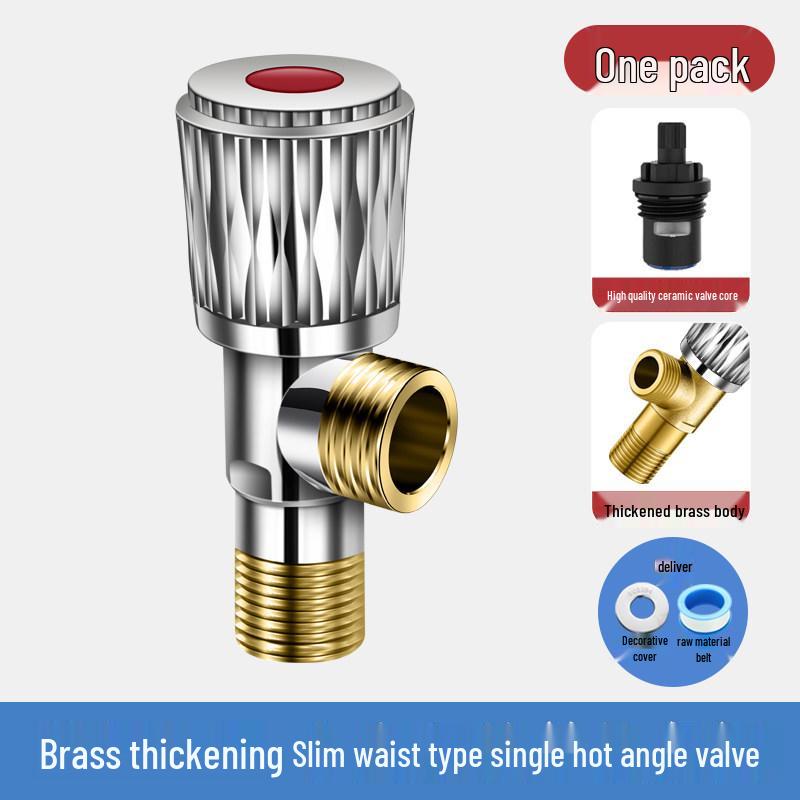 Universal All-Copper Dual Outlet Angle Valve for Household Hot/Cold Water Systems