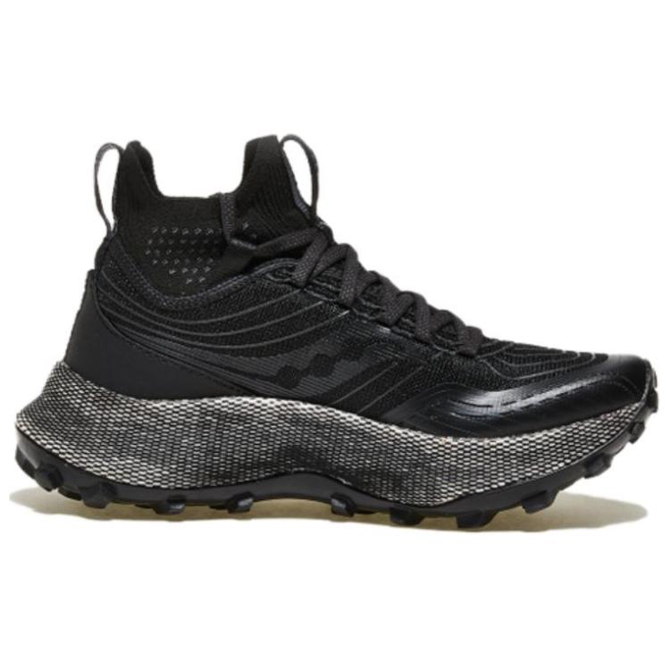 SAUCONY Men's Black Gravel Endorphin Trail Mid Trail Running Shoes S20646-05