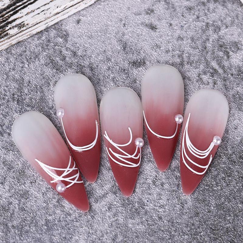 Fashion French 3D Simplified Line Nail Art Stickers Irregular Line Press On Nails Decals Manicure Decorations Diy