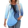 Women's Fashion Casual Color Block Stitched Print Round Neck Seven-sleeve T-shirt Top