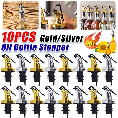 10-1 Stk. Druckverschluss für Ölflaschen, auslaufsicherer Gewürzflaschenverschluss, ergonomisch, multifunktional, geeignet für die meisten Flaschen