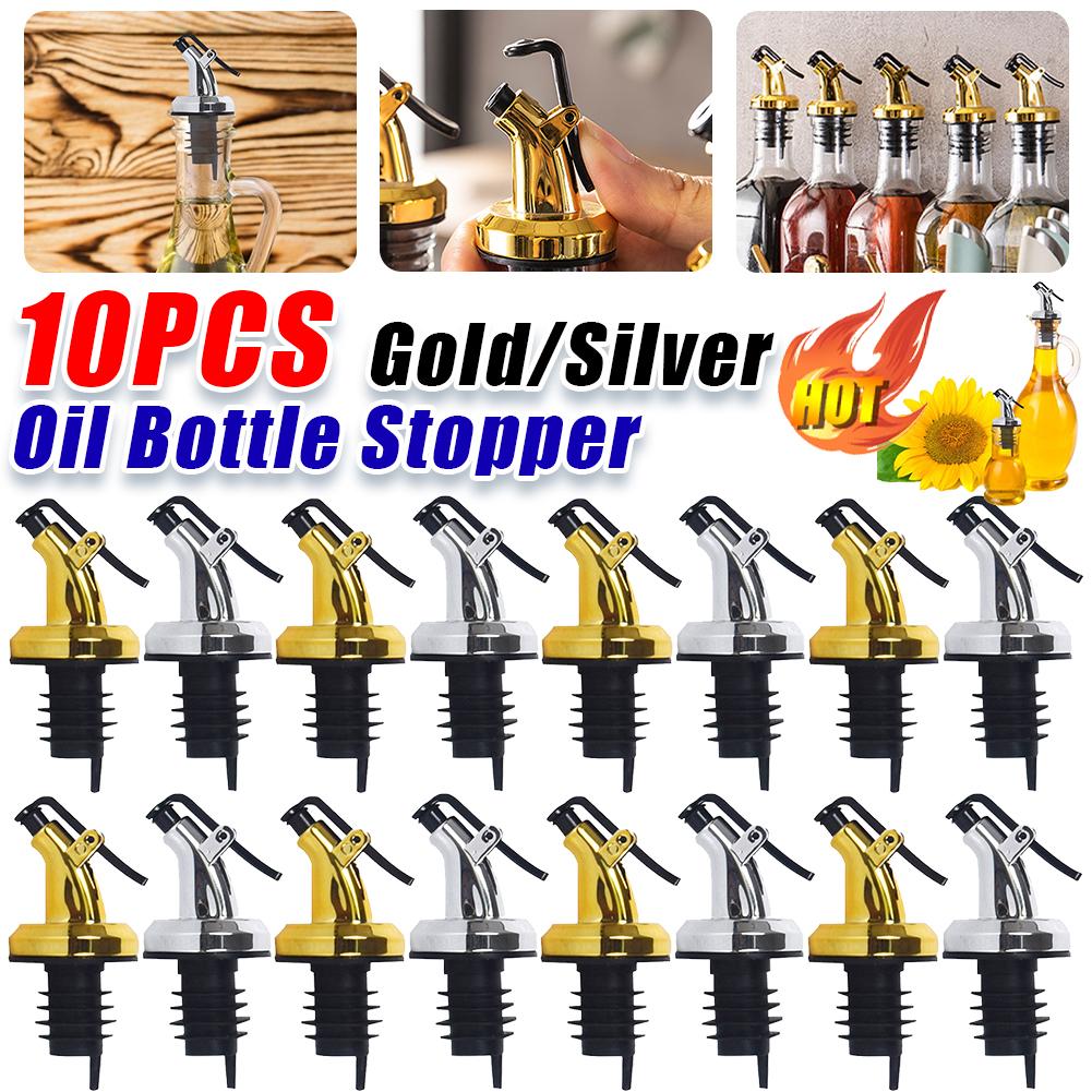 10-1pc Press Type Oil Bottle Stopper Leak-proof Seasoning Bottle Stopper Ergonomic Multifunctional Suitable for Most Bottles