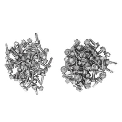 100 Stück Selbstbohrschrauben Sortiment Sechskopf 410 Edelstahl 4.2x13mm 4.8x13mm