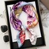Luxury Floral Print Square Scarf Women Soft Satin Kerchief Hairband Head Hijab Headband Foulard Bag Ribbon Neck Ties