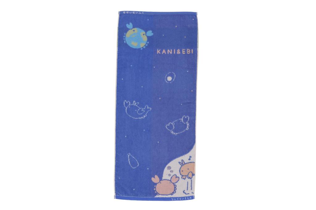 Marushin Face and Yokomizo Yuri Cute Character Animal Face Face Bath Long 5145000300 Towel, "Nandemo Ikimono" (Crab Shrimp), "Nandemo Ikimono"