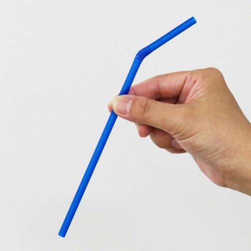 Shibase Kogyo 485 Straw Straws for Juice, Flex, 6mm X 21cm, Unwrapped, Pack of 500, Blue, Made In Japan