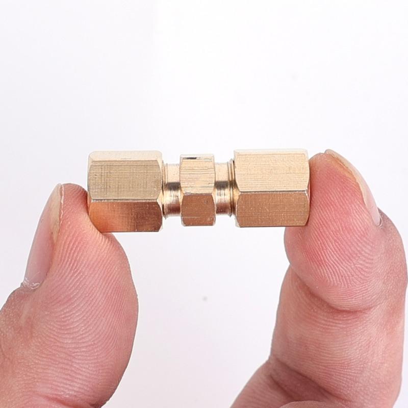 Car Oil Pipe Brass Connector Brake Hose Waterproof Fittings 3/16" Orifice Brass Compression Fitting Straight Union Connector