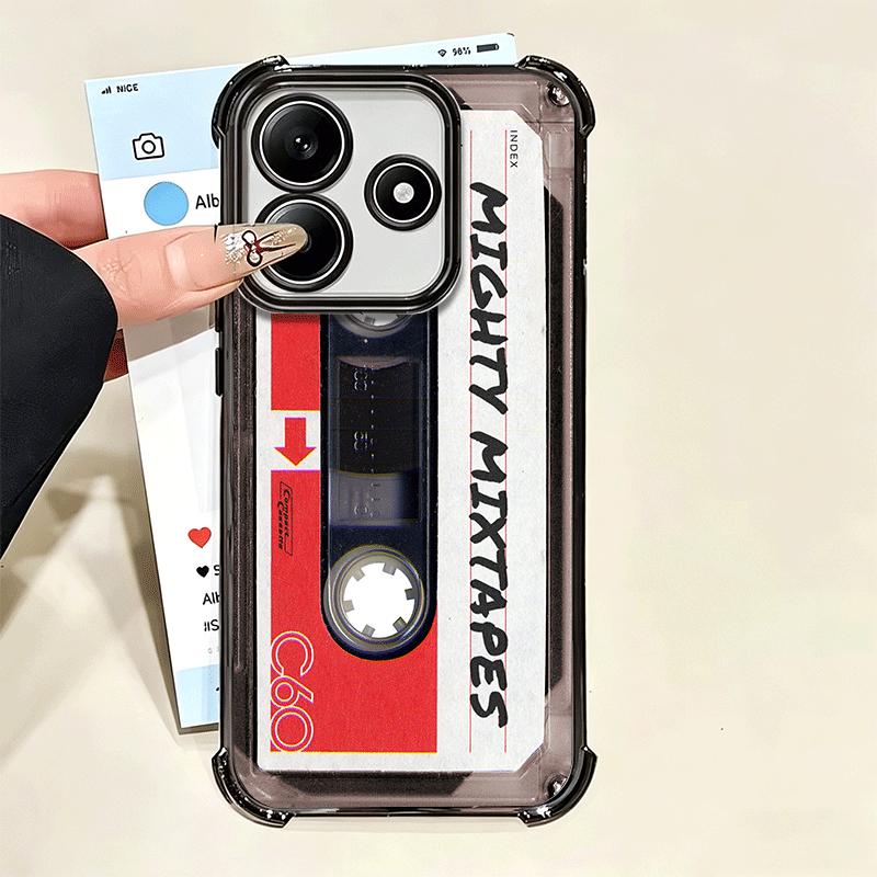 Vintage 90S Cassette Tape Pattern Plating Phone Case For Xiaomi Poco X5 X6 X7 X8 Pro Max F8 Ultra F7 M8 M7 M5S Redmi 15C 15 14C