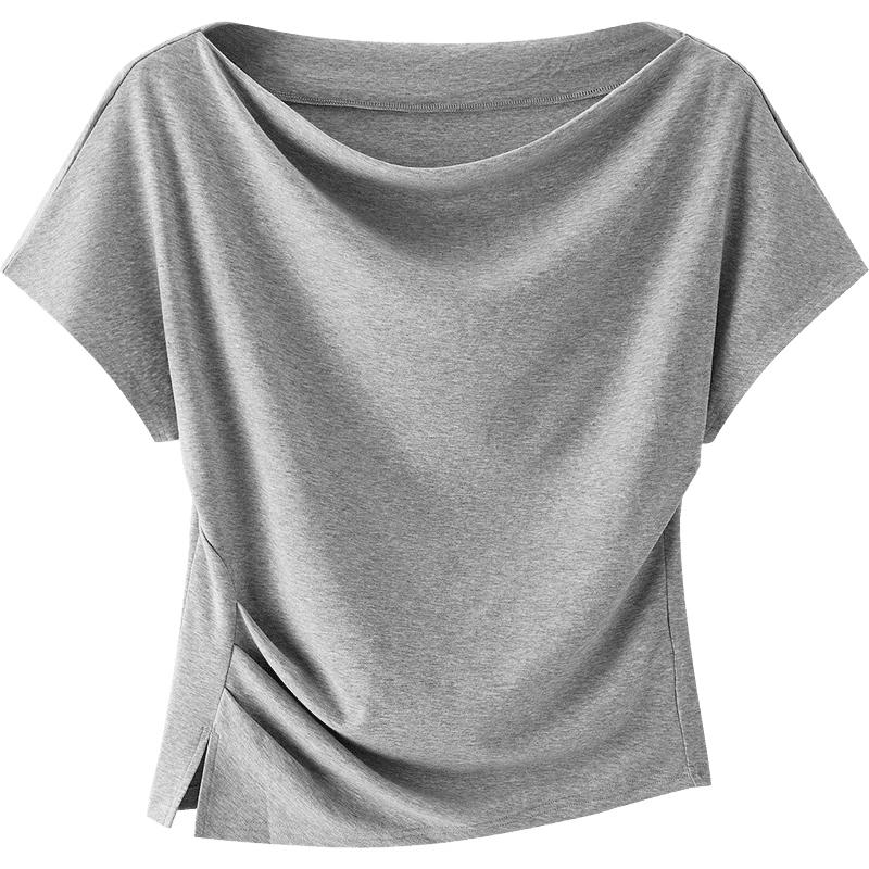 Dámské letní úzké tričko Semir s plisovaným výstřihem