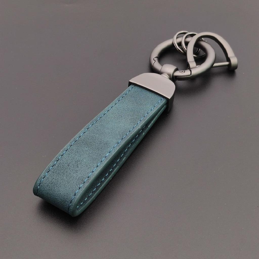 Minimalist Stainless Steel Metal Keyring Leather Car Keychain Pendant Laser Engrave Customized Name Vintage Accessory Gift