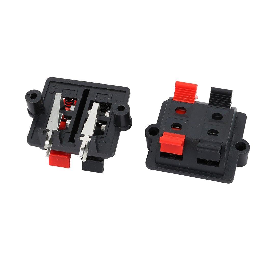 

uxcell Speaker Terminal Push Jack Spring Load Audio Cable Wire Socket 2 Position 2pcs