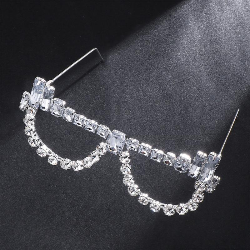 No Lens Rhinestones Glasses Frames Rhinestones Sunglasses Funny Party Eyewear Crystal Eyeglasses for Photograph Props