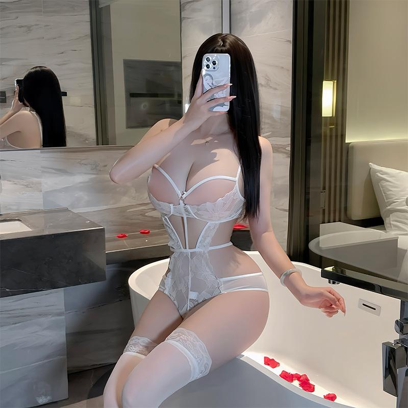 Sex underwear female royal sister temptation lace perspective free one-piece purple suit 891