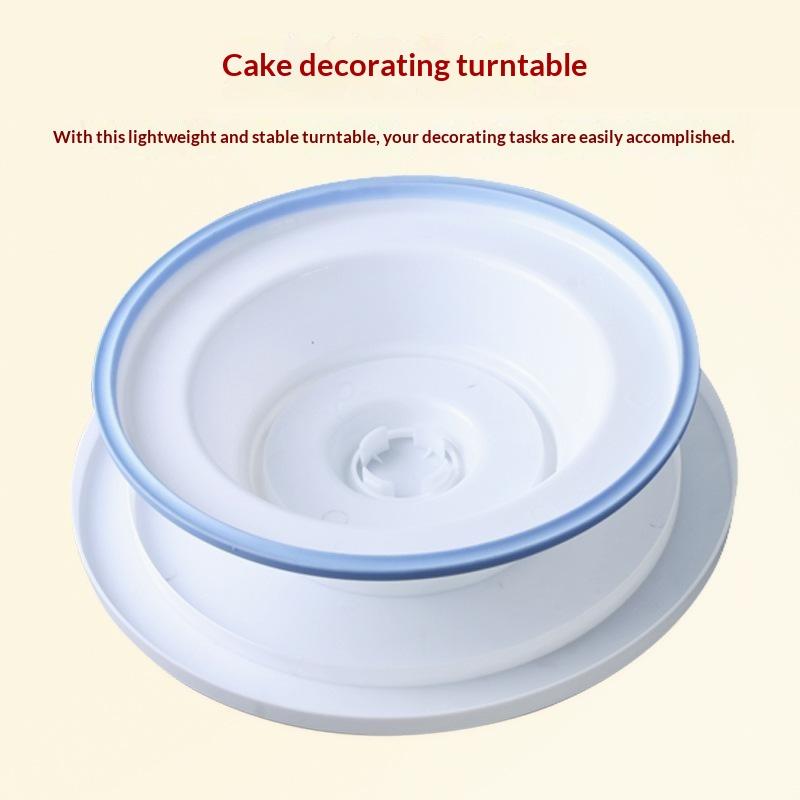 Plastic Cake Decorating Turntable Non Slip Base Smooth Rotation Perfect For Home Baking Pastry Making