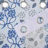 Pack of 2  Polyester Floral Print Window Curtain Regular Print 135 GSM , White & Blue