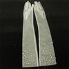 Handmade Beading Bridal Gloves Transparent Tulle Gloves Vintage Pearl Gloves  Dinner Party