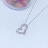 Huitan Fashion Luxury Women Heart Necklaces Full Paved Rectangular Cubic Zirconia Stylish Female Accessories Wedding Jewelry Hot
