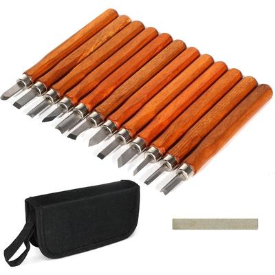 12-teiliges Holzschnitzwerkzeug-Set, Meißel, Holzbearbeitungs-Schnitzschneider, Handwerkzeug-Set, Meißel, DIY-Peeling, handgefertigtes Messer-Werkzeug-Set